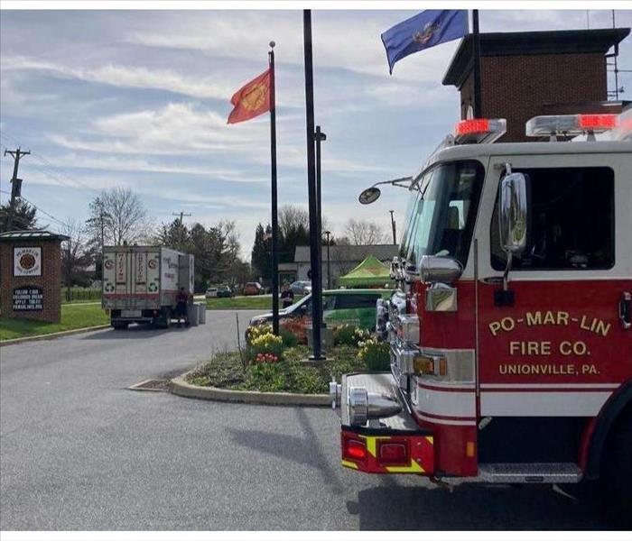 fire truck at fire station