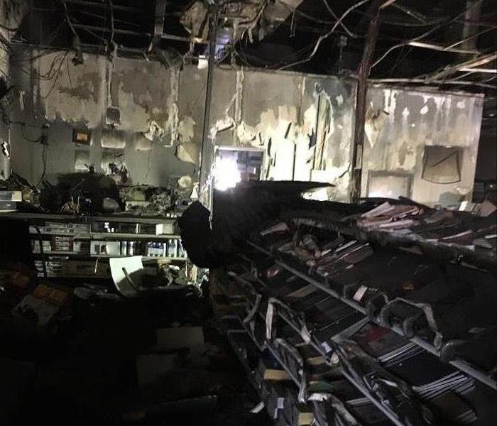 Photo of interior of a building affected by a fire