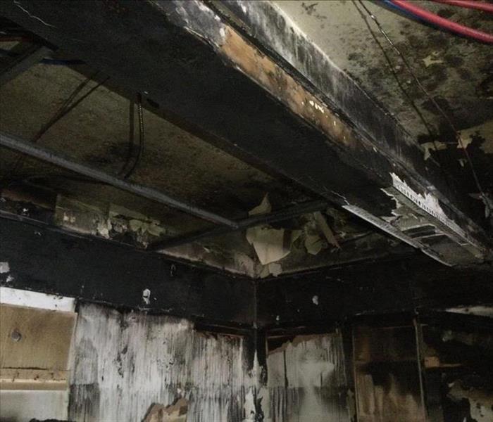 fire damaged ceiling