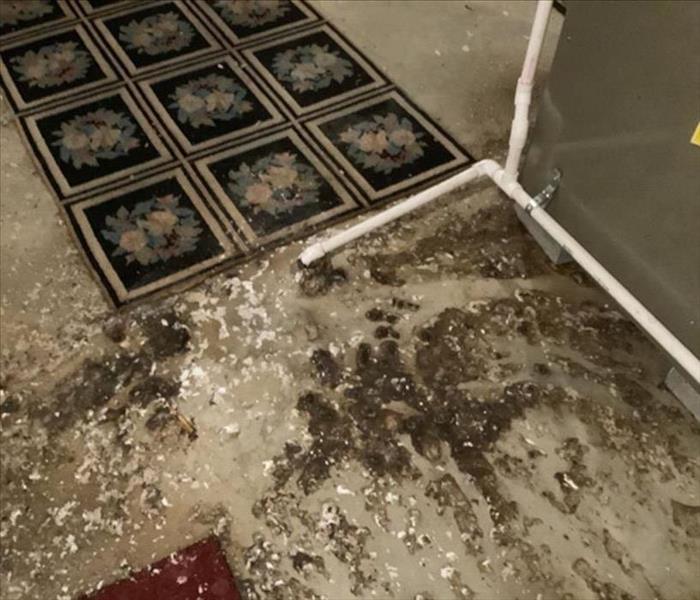 sewage water on damaged floor
