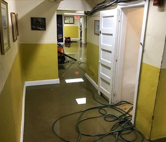flooded floor of building